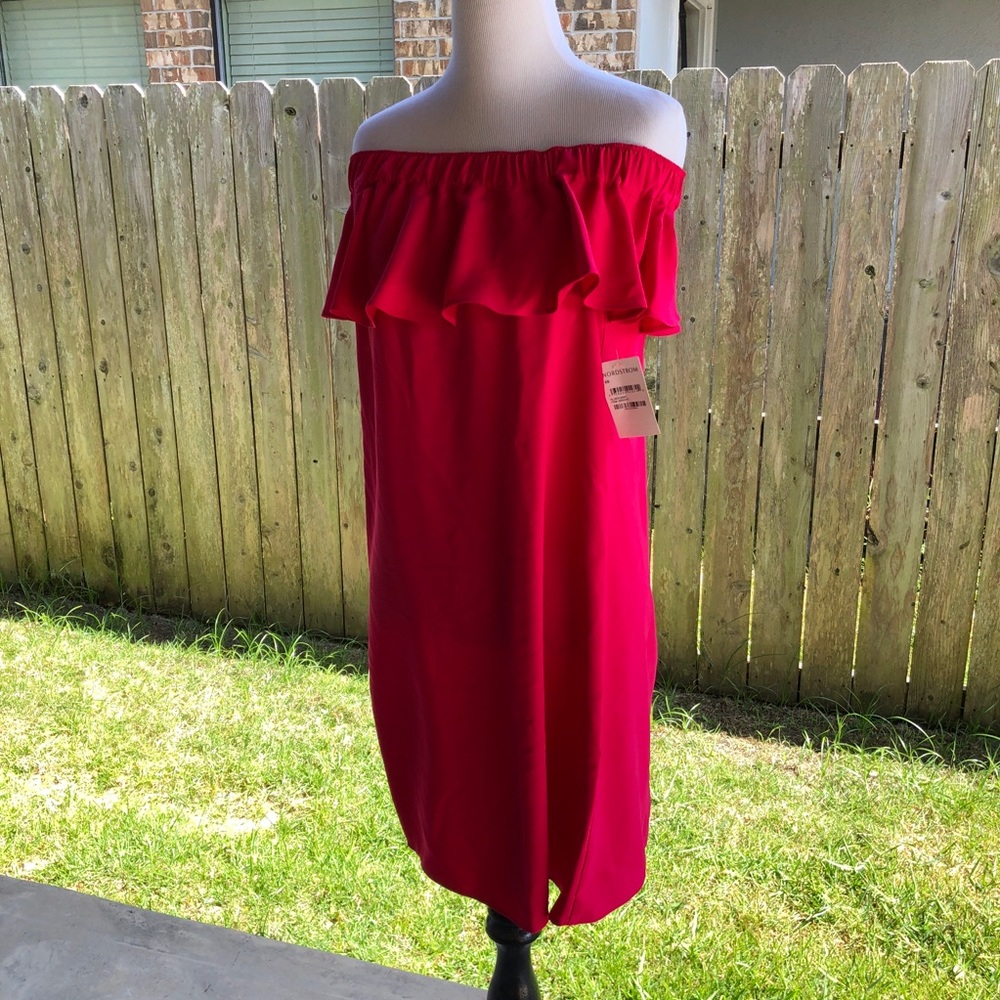 NWT Chelsea28 Off the shoulder crepe dress